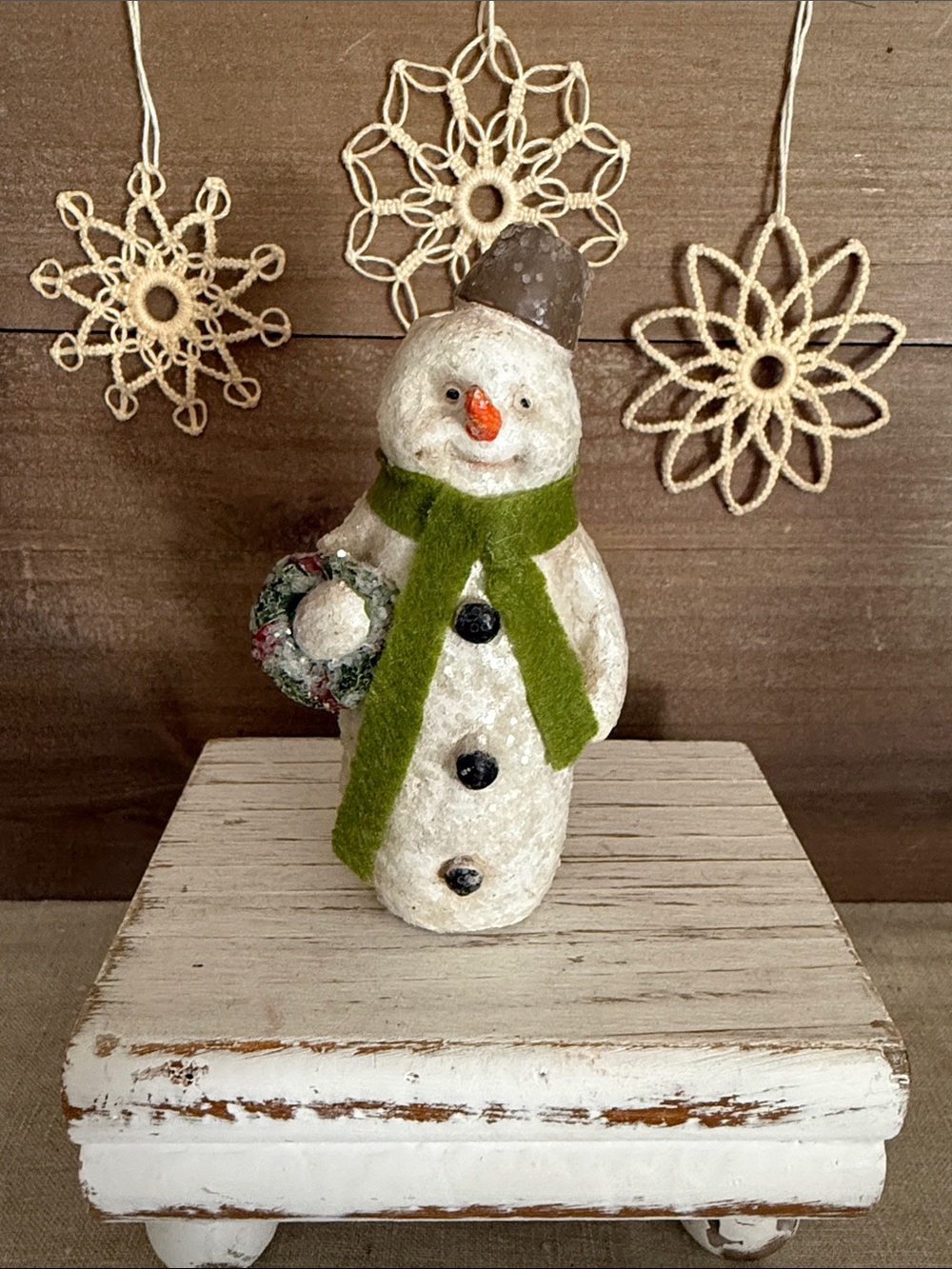 ⛄️Glittered 4” Snowman Figurine